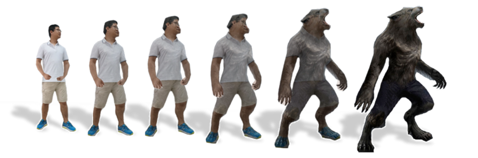 An Interactive Human Morphing System with Self-Occlusion Enhancement